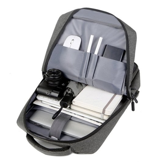 L-Link LL-15.6 Wasserabweisender Rucksack mit USB-Ladeanschluss, gepolstert, Grau, 470 g, 15,6 Zoll