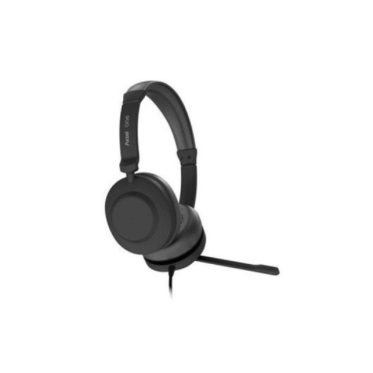 Auricular Axtel com cabo USB A e microfone para uso profissional em escritório