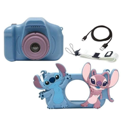 Lexibook Stitch DJ078D 8 GB Kinder-Digitalkamera, 5 Spiele, 15 Bilder, Silikonschutz