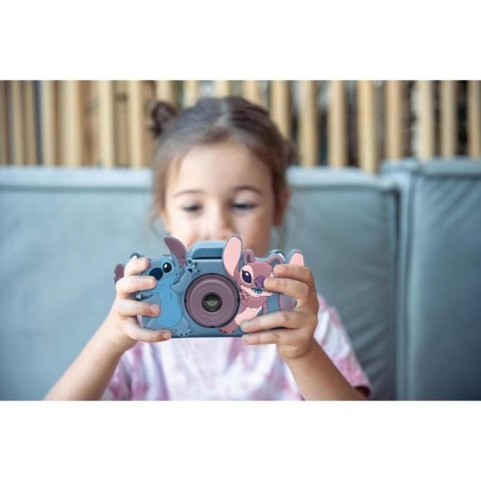 Lexibook Stitch DJ078D 8 GB Kinder-Digitalkamera, 5 Spiele, 15 Bilder, Silikonschutz