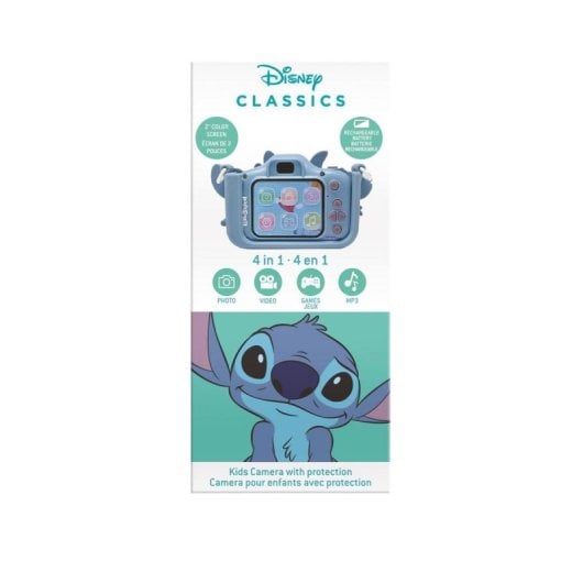 Lexibook Stitch DJ078D 8 GB Kinder-Digitalkamera, 5 Spiele, 15 Bilder, Silikonschutz