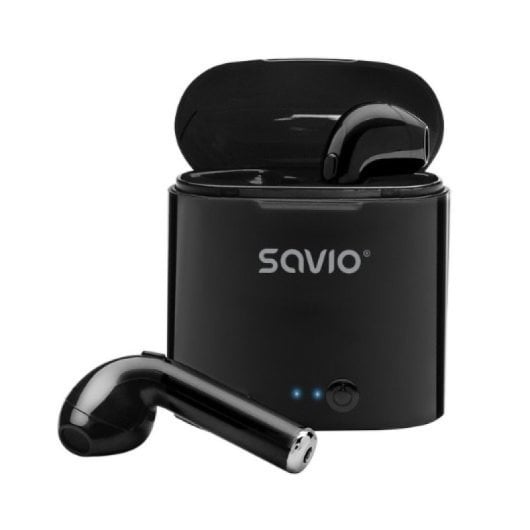 Auriculares Savio inalámbricos Bluetooth 5.0 con micrófono integrado y base de carga