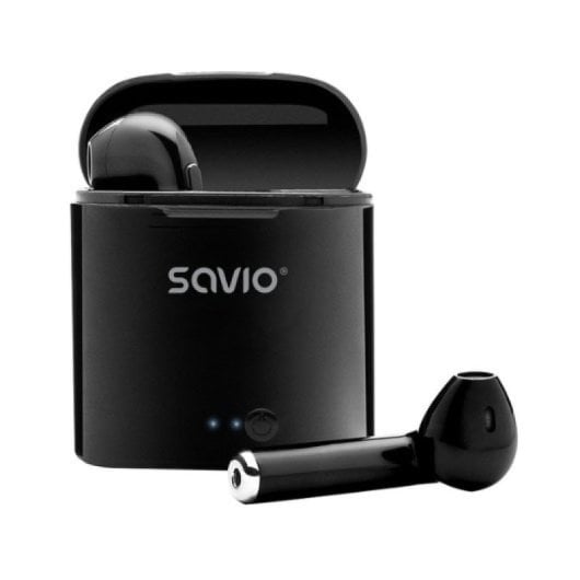 Auriculares Savio inalámbricos Bluetooth 5.0 con micrófono integrado y base de carga