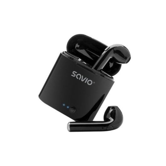 Auriculares Savio inalámbricos Bluetooth 5.0 con micrófono integrado y base de carga