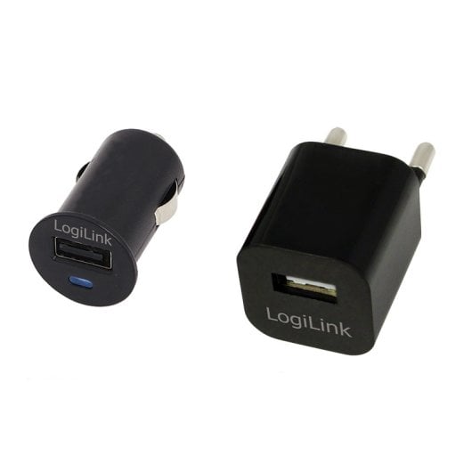 Cargador USB LogiLink PA0076 12-24V 5V 1A Negro Auto/Interior Puerto USB 2.0