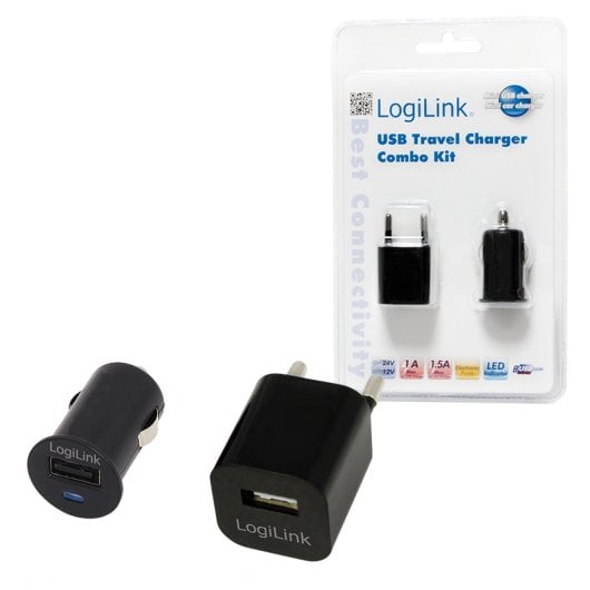 Cargador USB LogiLink PA0076 12-24V 5V 1A Negro Auto/Interior Puerto USB 2.0