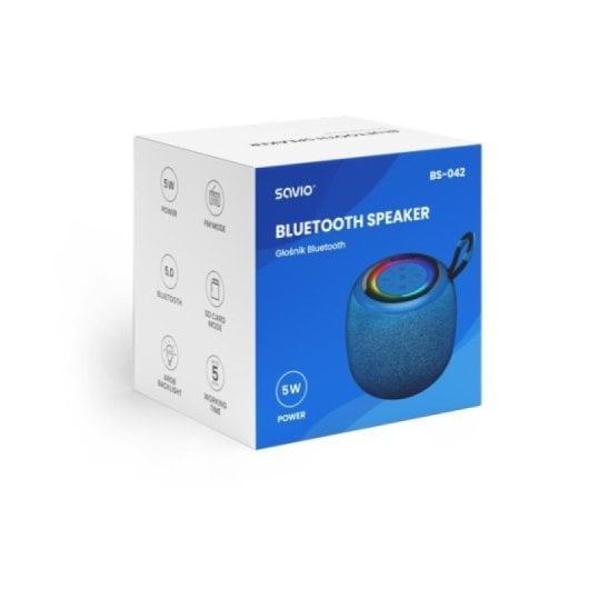 Altoparlanti Bluetooth Savio Wireless 5W IPX4 Compatti LED 5h Blu