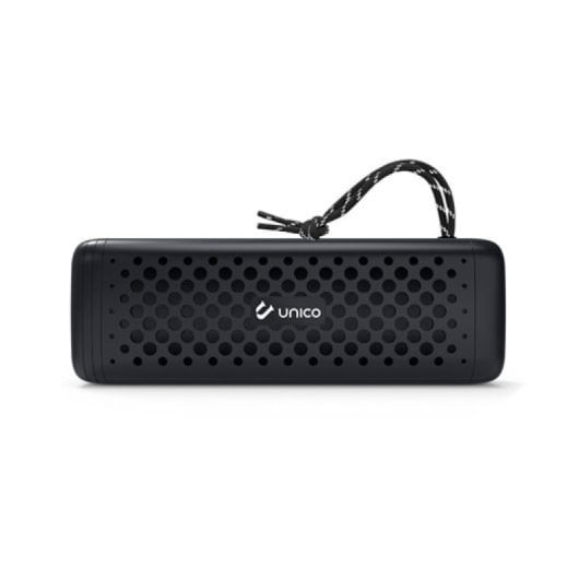 UNICO Tragbarer Bluetooth-Lautsprecher, 10 W, kabellos, MicroSD, LED-Gurt, Schwarz