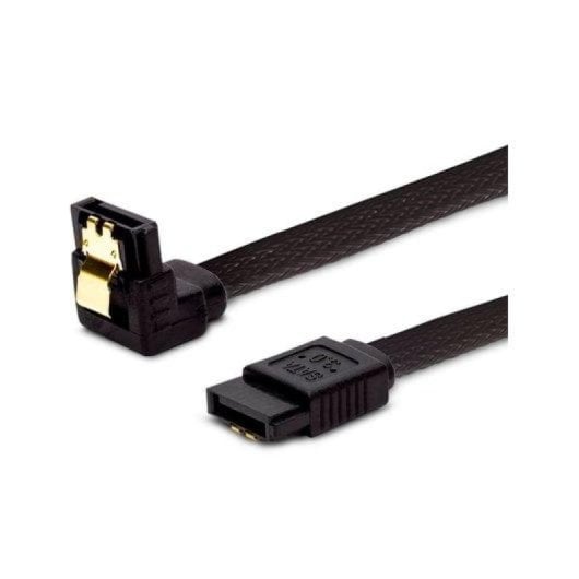 Cable SATA III Savio GAK-04 Black 30cm Macho/Macho Angular Contactos Oro