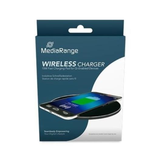 Cargador inalámbrico MediaRange MRMA118 15W USB-C 0,9m protección avanzada rápido