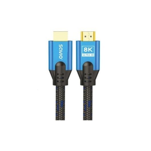Cavo HDMI 2.1 intrecciato Savio CL-169 da 5 m, 8K blu e nero HDR 48 Gbps oro