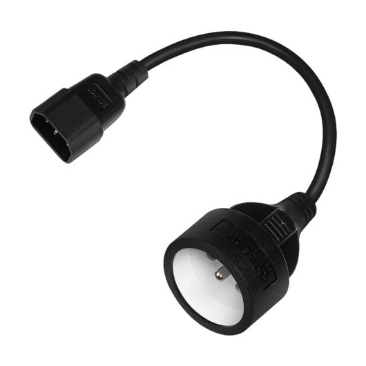 Adaptador de corriente Savio SAVKABELCL-180 IEC C14 a CEE7 10A 15cm Negro