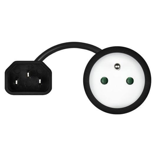 Adaptador de corriente Savio SAVKABELCL-180 IEC C14 a CEE7 10A 15cm Negro