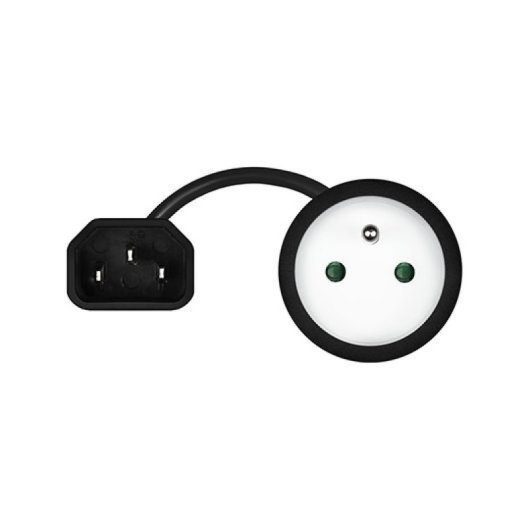 Adaptador de corriente Savio SAVKABELCL-180 IEC C14 a CEE7 10A 15cm Negro