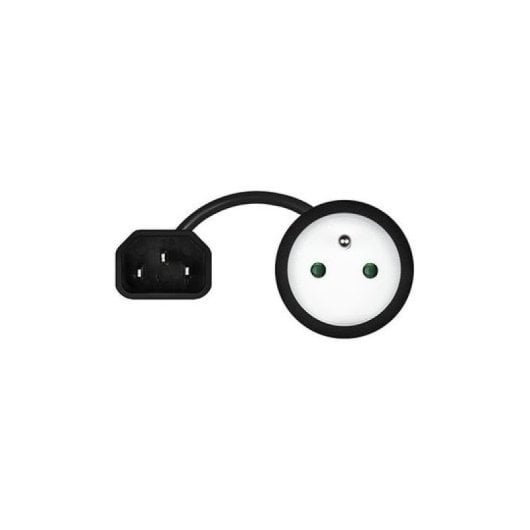 Adaptador de corriente Savio SAVKABELCL-180 IEC C14 a CEE7 10A 15cm Negro