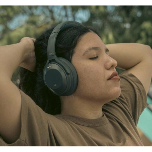 Auriculares Hune Eco Fauna Bluetooth 5.3 com Cancelamento de Ruído Híbrido, 50h, IPX4, Dobráveis Cinza