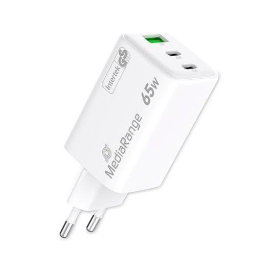 Chargeur MediaRange MRMA116-2 65 W Blanc 2 x USB-C 1 x USB-A Charge rapide