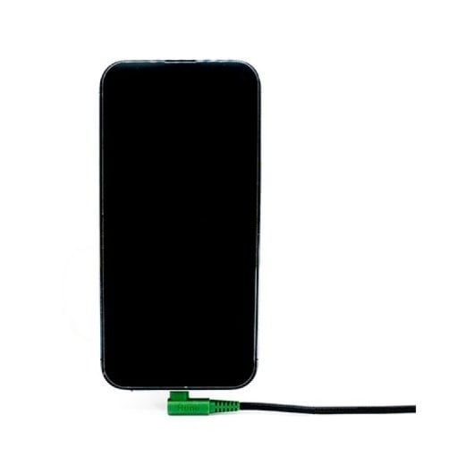 Cable Hune ECO USB-C a Lightning 1.2m Verde Bosque 3A 90° Malla Reciclada