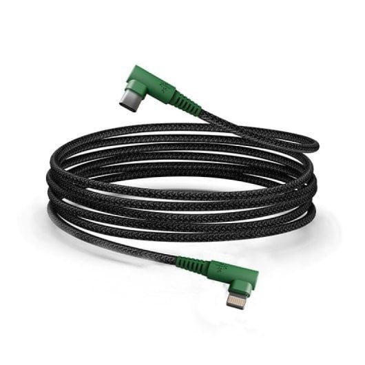 Cable Hune ECO USB-C a Lightning 1.2m Verde Bosque 3A 90° Malla Reciclada