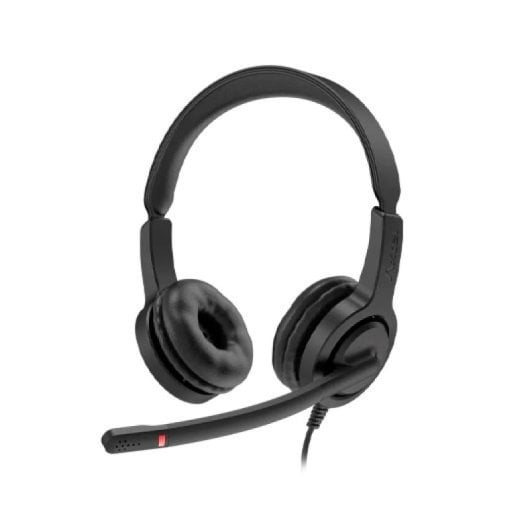 Auscultadores Axtel com USB-C e cabo de 3,5 mm, cancelamento de ruído e microfone profissional
