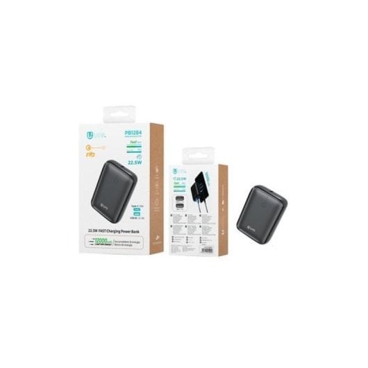 Power Bank Uni 12000mAh 22.5W USB-C Negro compacto