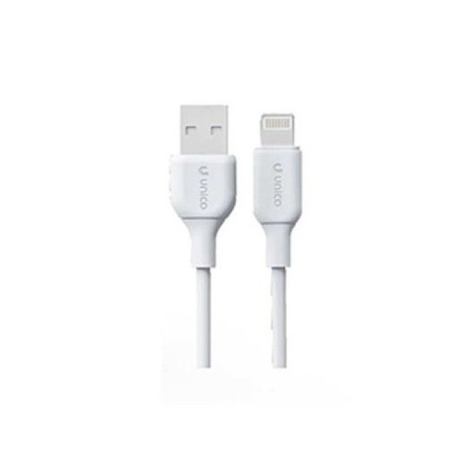Cable Lightning UNICO CB1428 1m USB-A PVC 3.4A Blanco Apple Compatible