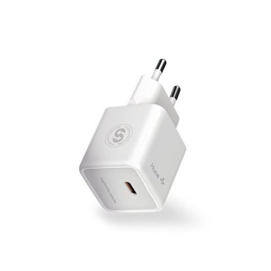 Hune Eco Cargador Mini 20 W Puerto USB-C Carga Rápida Blanco Nieve