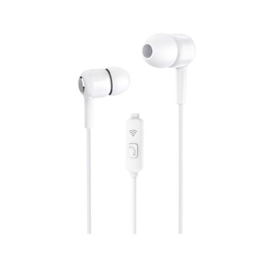 Auscultadores Unico Plus com cabo jack de 3,5 mm e microfone integrado, brancos