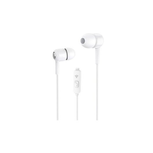 Auscultadores Unico Plus com cabo jack de 3,5 mm e microfone integrado, brancos