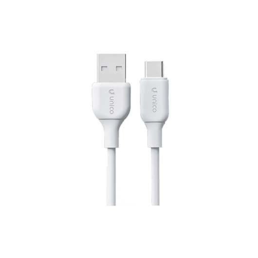 Cable USB-C a USB-A Unico Plus CB1426 2m 3.4A PVC Blanco OD 3.5mm