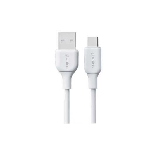Cable USB-C a USB-A Unico Plus CB1426 2m 3.4A PVC Blanco OD 3.5mm