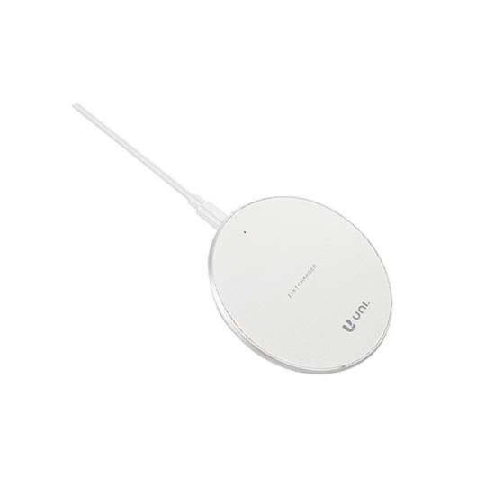 Caricabatterie wireless Uni da 10 W, USB-C 2A, cavo sintetico ABS bianco, 1 m