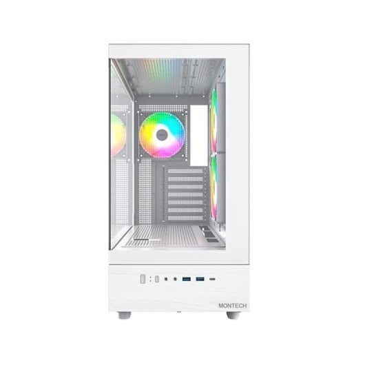 Montech XR (W) ATX Weißer PC-Tower 3x120mm ARGB CPU-Fenster 175mm VGA 420mm