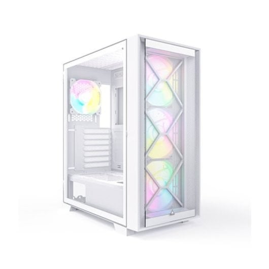 Torre ATX Montech Air 1000 Premium Bianco 4 ventole ARGB Finestra laterale VGA 340mm