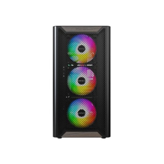 Torre ATX Montech XR WOOD (B) Negro Midi-Tower 4x120mm RGB Ventana Lateral
