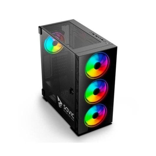Torre ATX Savio Prime X1 ARGB 4 Ventiladores Vidrio Templado Negra
