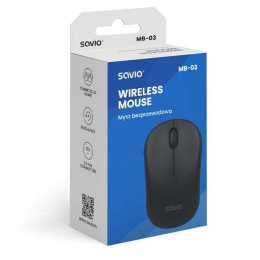 Mouse wireless Savio 1000 DPI Bluetooth USB compatto nero con ricevitore incluso