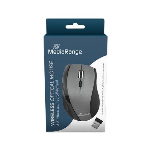 Souris sans fil MediaRange 1600 DPI USB/Bluetooth 5 boutons ergonomique