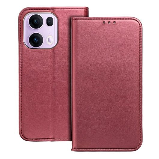 Capa Flip Cool para Oppo Reno 13 Pro 5G, cor vinho suave