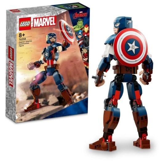 Set de construcción Lego Marvel 76258 Capitán América 310 piezas figura articulada 25 cm