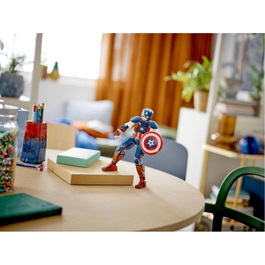 Set de construcción Lego Marvel 76258 Capitán América 310 piezas figura articulada 25 cm