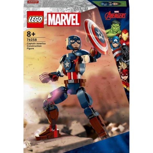 Set de construcción Lego Marvel 76258 Capitán América 310 piezas figura articulada 25 cm