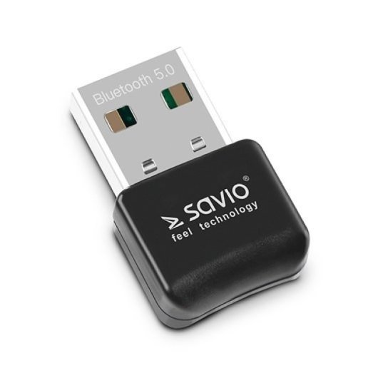 Adaptador Bluetooth Savio BT-050 USB 5.0 10m Negro ultra compacto
