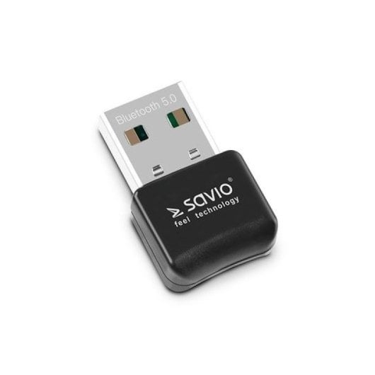 Adaptador Bluetooth Savio BT-050 USB 5.0 10m Negro ultra compacto