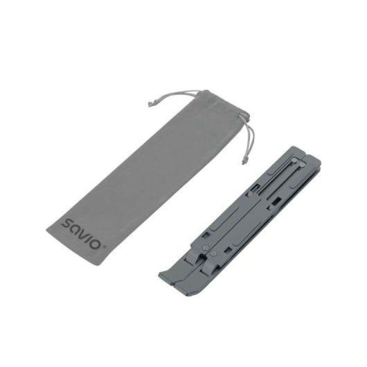 Soporte elevador portátil Savio PB-01 hasta 15.6? gris ángulo ajustable aluminio