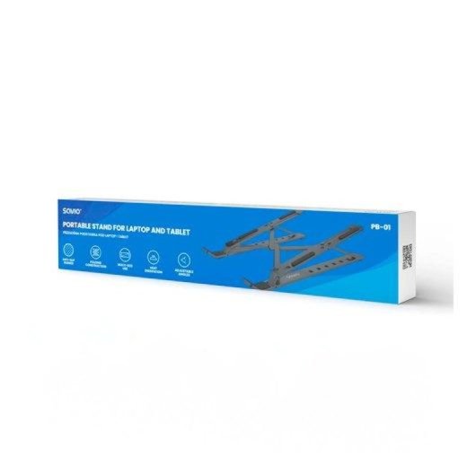 Soporte elevador portátil Savio PB-01 hasta 15.6? gris ángulo ajustable aluminio