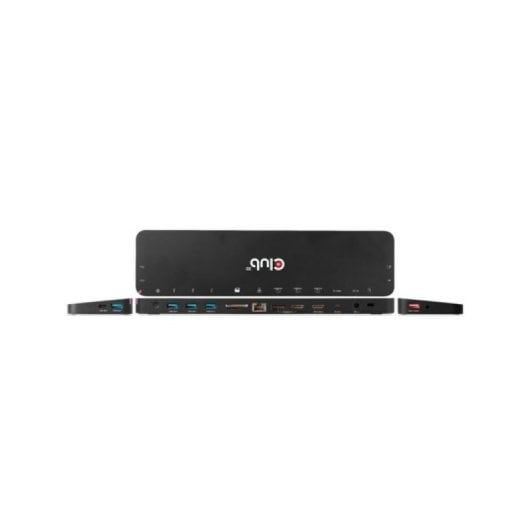 Docking Club 3D USB-C DisplayLink Preto 15 em 1 5xUSB-A HDMI DP SD RJ45 Áudio