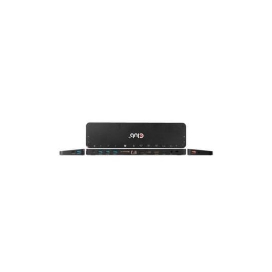 Docking Club 3D USB-C DisplayLink Preto 15 em 1 5xUSB-A HDMI DP SD RJ45 Áudio