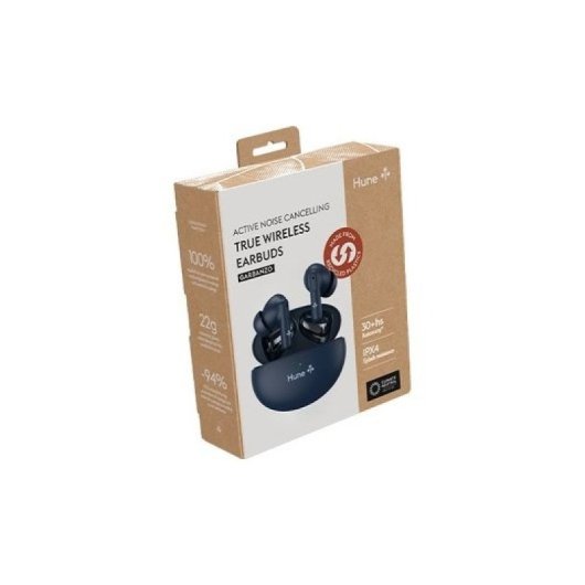 Auriculares Hune Eco Soja TWS Bluetooth Cancelación Activa 25 h Azul Océano