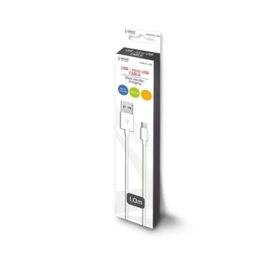 Câble USB Savio CL-123 1 m Blanc 2,1 A Micro USB 480 Mbps transfert élevé